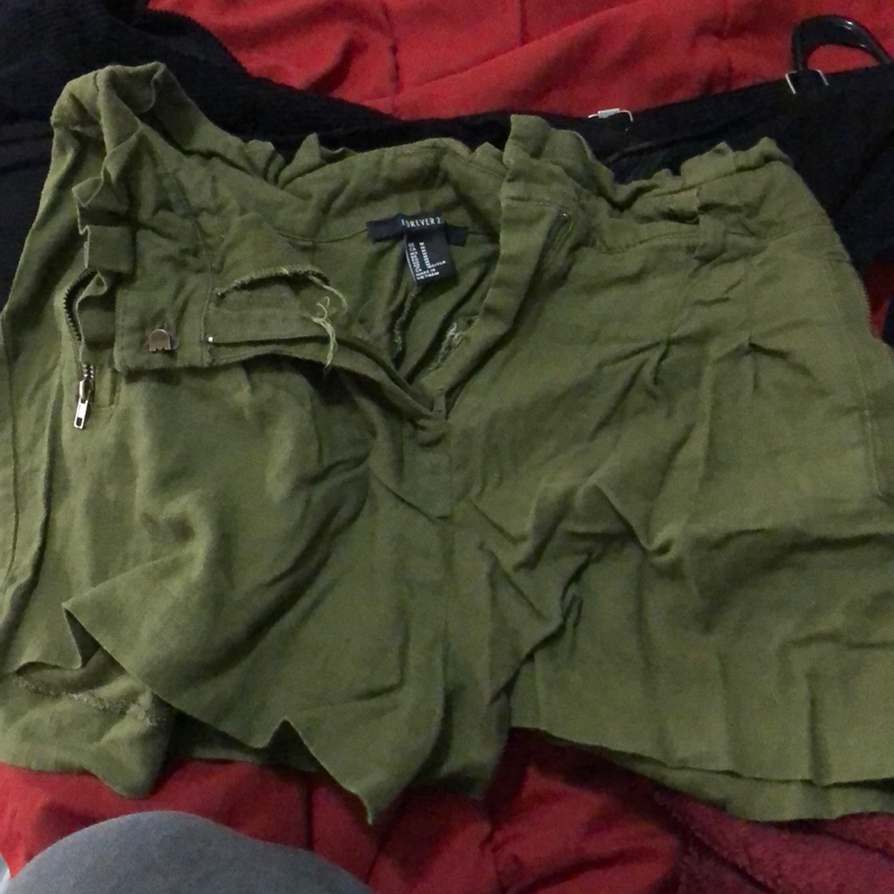 Army green shorts